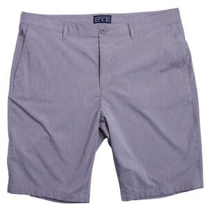 RYE by Hawker Rye‎ Mens 38 Shorts Gray Flat Front Golf Hybrid Stretch 11"